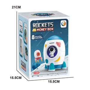 Space Rocket Fingerprint & Face Recognition Money Box