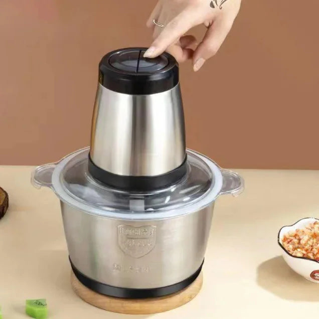 220V 200W 2L Household 4 Blades Electric Meat Grinder Small Stainless Steel Vegetable Grinder Kitchen Cooking Machine