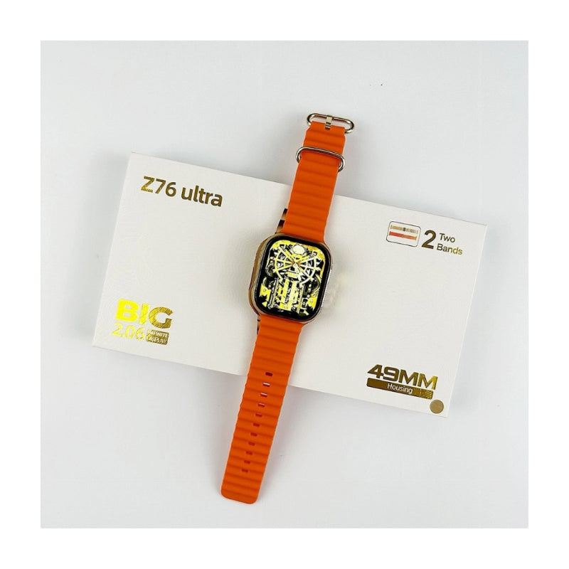 Z76 Ultra Gold Edition Stylish Smartwatch with Large Display, Health & Fitness Tracking, & Long Battery