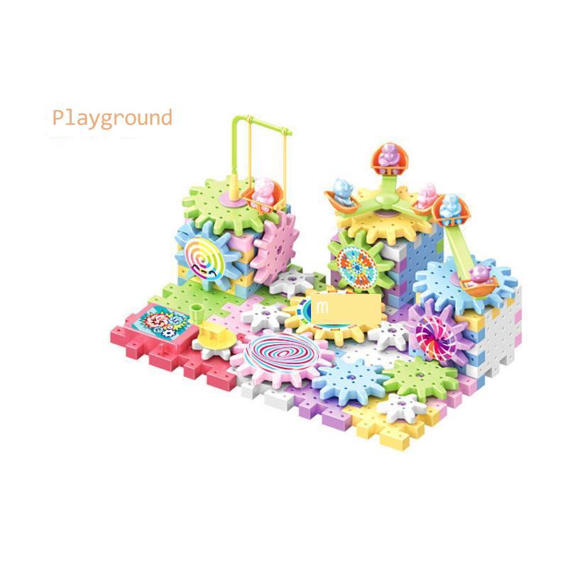 83 PCS Electric Gears 3D Model Building Kits Plastic Brick Blocks Educational Toys For Kids Children Christmas G