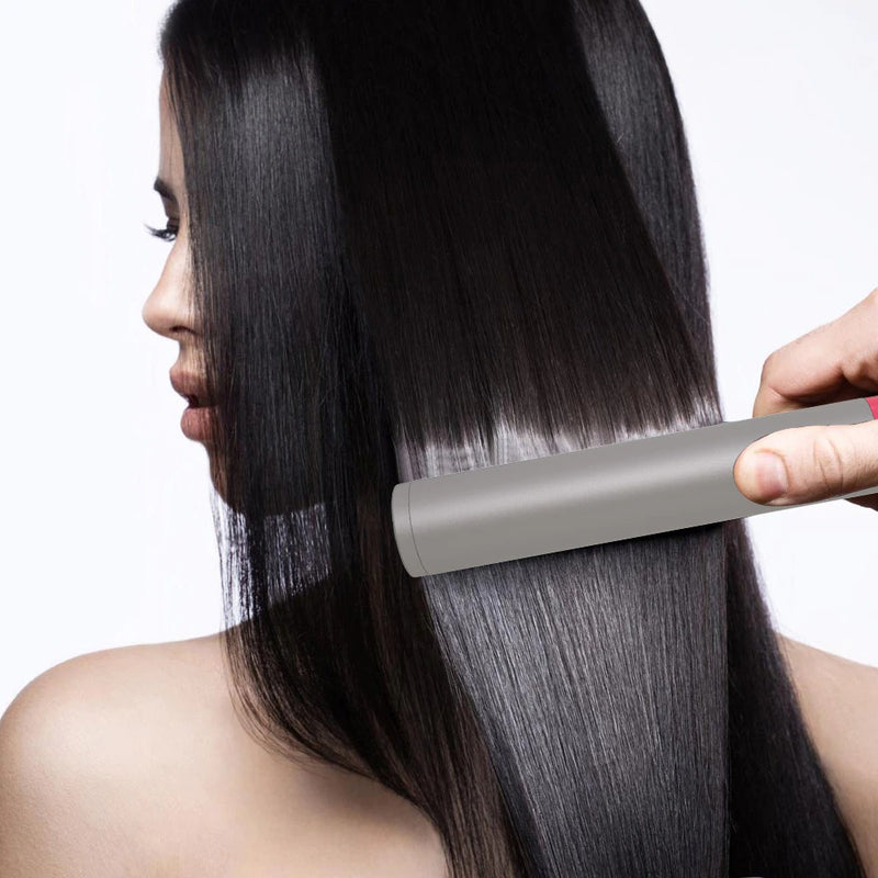 3 In 1 Hair Straightener With Blow Dryer Fast Drying PTC Ceramic Coating Negative Ion Brush For Hair Styling
